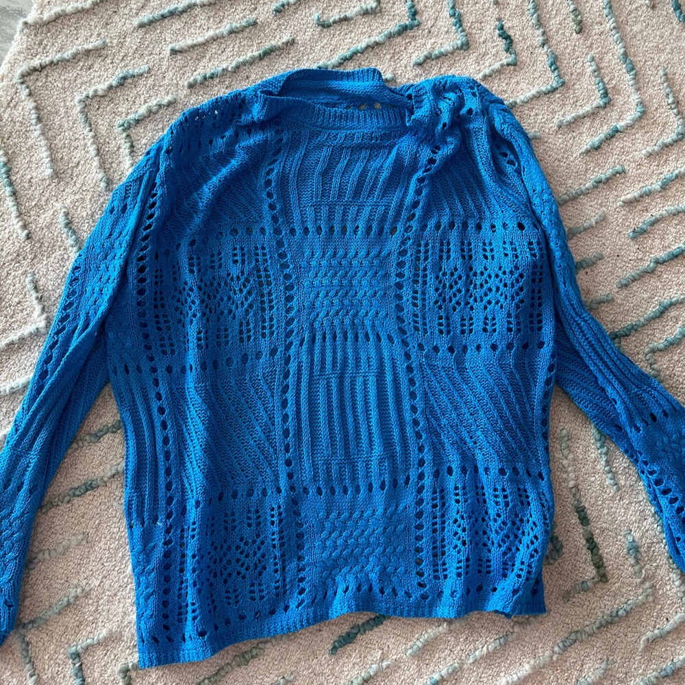 Women's Blue Knit Coverup
